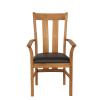 Churchill Brown Leather Oak Carver Dining Chair - SPRING SALE - 5