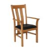 Churchill Black Leather Oak Carver Dining Chair - SPRING SALE - 3