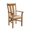 Churchill Cream Leather Oak Carver Dining Chair - SPRING SALE - 3