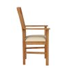 Churchill Cream Leather Oak Carver Dining Chair - SPRING SALE - 5