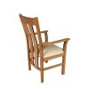 Churchill Cream Leather Oak Carver Dining Chair - SPRING SALE - 7