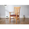 Churchill Red Leather Oak Carver Dining Chair - SPRING SALE - 2