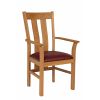 Churchill Red Leather Oak Carver Dining Chair - SPRING SALE - 3