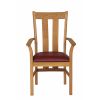 Churchill Red Leather Oak Carver Dining Chair - SPRING SALE - 4