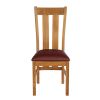 Churchill Solid Red Leather Oak Dining Room Chair - 30% OFF CODE FLASH - 4