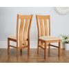 Churchill Solid Oak Cream Leather Assembled Dining Chair - 10% OFF SPRING SALE - 3