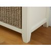 Country Cottage Cream Painted Oak Shoe Storage Bench with 2 Baskets - 10% OFF SPRING SALE - 6