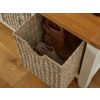 Country Cottage Cream Painted Oak Shoe Storage Bench with 3 Baskets - 10% OFF SPRING SALE - 6
