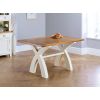 Country Oak 140cm Cream Painted Cross Leg Dining Table - 10% OFF SPRING SALE - 2