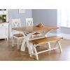 Country Oak 140cm Cream Painted Cross Leg Dining Table - SPRING SALE - 3