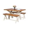 Country Oak 140cm Cream Painted Cross Leg Dining Table - 10% OFF WINTER SALE - 8