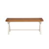 Cream Painted 1.2m Cross Leg Oak Dining Bench - 10% OFF CODE SAVE - 5