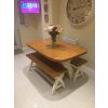 Cream Painted 1.2m Cross Leg Oak Dining Bench - 10% OFF CODE SAVE - 4