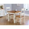 Country Oak 80cm Cream Painted Square Oak Dining Table / Desk - 20% OFF WINTER SALE - 3