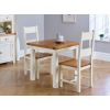 Country Oak 80cm Cream Painted Square Oak Dining Table / Desk - 10% OFF SPRING SALE - 4