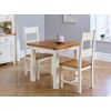 Country Oak 80cm Cream Painted Square Oak Dining Table / Desk - 20% OFF SPRING SALE - 3