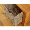 Country Oak Hallway Shoe Storage Bench with 3 Wicker Baskets - 10% OFF SPRING SALE - 5