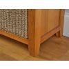 Country Oak Hallway Shoe Storage Bench with 3 Wicker Baskets - 10% OFF SPRING SALE - 6