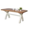 Country Oak 180cm Cream Painted Cross Leg Dining Table Oval Corners - SPRING SALE - 4