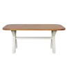 Country Oak 180cm Cream Painted Cross Leg Dining Table Oval Corners - 10% OFF SPRING SALE - 5