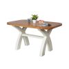140cm Cream Painted Country Oak Dining Table Oval Corners - 20% OFF SPRING SALE - 3