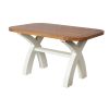 140cm Cream Painted Country Oak Dining Table Oval Corners - 10% OFF SPRING SALE - 7