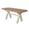 Country Oak 1.3 to 1.8m Cream Painted Extending Dining Table - 10% OFF SPRING SALE - 11