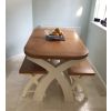 Country Oak 1.3 to 1.8m Cream Painted Extending Dining Table - 10% OFF SPRING SALE - 3