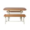 Country Oak 140cm cream painted dining table pair 120cm cross leg benches - SPRING SALE - 4