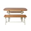 Country Oak 140cm cream painted dining table pair 120cm cross leg benches - SPRING SALE - 4