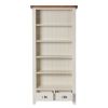 Country Cottage Cream Painted Tall Assembled Oak Bookcase with Drawers - 10% OFF CODE SAVE - 10