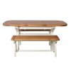 Country Oak 180cm CREAM PAINTED Extending Cross Leg Oval Table and 2 x 120cm Cross Leg CREAM Bench Set - SPRING SALE - 5