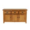 Country Oak 3 Door Fully Assembled 141cm Oak Sideboard - 20% OFF CODE DEAL - 7