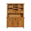 Country Oak Large 140cm Hutch Unit for combining with sideboard - 9