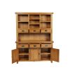 Country Oak Large 140cm Hutch Unit for combining with sideboard - 11