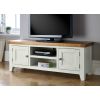 Country Cottage Putty Grey Painted Large Double Door Oak TV Unit - 10% OFF SPRING SALE - 3