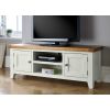 Country Cottage Putty Grey Painted Large Double Door Oak TV Unit - SPRING SALE - 3