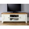 Country Cottage Putty Grey Painted Large Double Door Oak TV Unit - SPRING SALE - 4