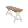 1.6m Cream Painted Cross Leg Oak Bench - 10% OFF SPRING SALE - 6