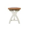 1.6m Cream Painted Cross Leg Oak Bench - 20% OFF SPRING SALE - 7