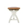 1.6m Cream Painted Cross Leg Oak Bench - 10% OFF SPRING SALE - 7