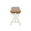 1.6m Cream Painted Cross Leg Oak Bench - 10% OFF SPRING SALE - 9