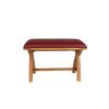 Country Oak 80cm Red Leather Cross Leg Dining Bench - SPRING SALE - 2