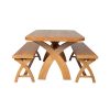 Country Oak 180cm Cross Leg Oval Table & 2 x 160cm Benches Dining Set - 8