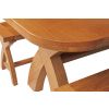 Country Oak 180cm Cross Leg Oval Table & 2 x 160cm Benches Dining Set - 10