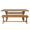 Country Oak 180cm X Leg Table Pair Of 160cm Bench Set - SPRING SALE - 5