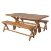 Country Oak 180cm X Leg Table Pair Of 160cm Bench Set - SPRING SALE - 10