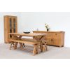 Country Oak 180cm X Leg Table Pair Of 160cm Bench Set - SPRING SALE - 9