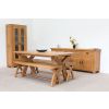 Country Oak 180cm X Leg Table Pair Of 160cm Bench Set - SPRING SALE - 9