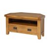 Country Oak Assembled Corner TV Unit with Drawer - 10% OFF CODE SAVE - 4